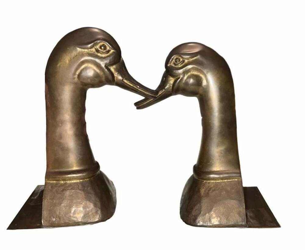 Sarreid Ltd Vintage Solid Brass Duck Head Bookends Model 2082 Made in Spain